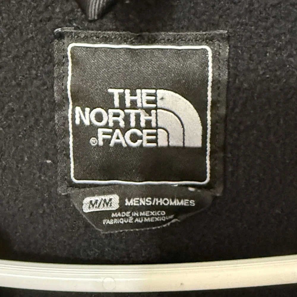 The North Face Jacket Denali Hoodie Men's Medium Black Full Zip Fleece